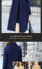 Women Woolen Blend Trench Coats Cold Winter Thicken Turn Down Collar Long Sleeve Overcoats Outwear SMSM-LLG5641