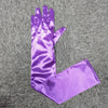 Women Multicolor 55CM Long Satin Ceremonial Gloves Elegant Retro Party Prom Cosplay Bridal Wedding Dress Accessories