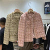 Spring Autumn Comfortable Be all-Match Short Women's Coat Small Fragrant Wind Loose Temperament Female Coarse Tweed Jacket