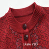 Middle Aged Mother Autumn Winter Retro Style Temperament Women Knitted Cardigan Sweater Jacket Elegant Loose Ladies Top