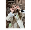 Autumn Simple Style Korean Long Stand-up Collar White Trench Coat Women's Trench
