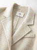 Winter Women's Tailored Shoulder Blazer Coat - Double Faced Wool Trench Outerwear with Notch Lapel Office Elegant