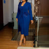 Women Dress Sets Two Pieces Set Matching Set Casual Elegant Flower V Neck Suit Coat Mid Calf Slip Dress Party Night Work