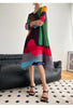 Pleated Printed Skirt Spring Autumn Temperament Plus Size Large Swing High Waist Casual Dresses for Women