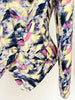 High Street Designer Jacket Women's Feather Printed Collarless Blazer