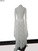Women Gothic White Vintage Lace Dress Flare Sleeve Medieval Cardigan Cosplay Elegant Long Tail Outwear Victorian Ball Gown