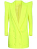 Designer Jacket Women Peak Strong Shoulder Double Breasted Long Blazer Fluorescein