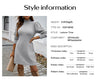 Autumn Women Sweater Dresses Pearls Round Neck Long Sleeve Hip Wrap Dress Winter Elegant Ladies Casual Solid Slim Fit Dress