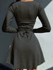 Women's Sexy Club Long Sleeve Mini Bodycon Dress Suitable For Nightclub, Family Party, Vacation, Leisure