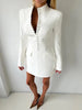 Office Elegant Dress Women Autumn Single Breasted Stand Collar Simple Solid Street Commute Skinny Suit Bodycon