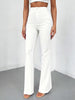 Ladies' autumn solid color casual elegant commuting high waisted straight leg pants suitable for daily outings office commuting