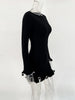 Fungus Edge Knitted Dress For Women Sexy Slim Long Sleeve Mini Dress Contrast Color Spring Vacation Dress