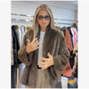 Women Brown Faux Fur Open Front Cardigan Coat Long Sleeve Collarless Loose Plush Outerwear Lady Elegant Winter Warm Furry Jacket