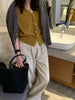 Korean version of autumn cashmere V-neck cardigan women loose short solid color sweater knit sweater simple coat