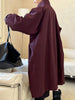 Solid Casual Trench For Women Stand Collar Long Sleeve Patchwork Single Breasted Temperament Long Coats Female