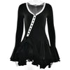 Sexy Black White Patchwork Ruffles Short Dress Women's Long Flare Sleeve Lace-up Evening Party Mini Dresses Female Blue Pink Red