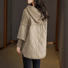 Down Cotton Jacket Comfortable Elegant Loose Women's Winter Parka Hooded Splicing Appear Thin Female Knitting Jacket
