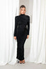 Long Sleeve Ruched Sexy Maxi Dress For Women Autumn Winter Drawstring Turtleneck Bodycon Sexy Long Dress Elegant