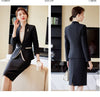 Apricot Suits Women Autumn Temperament Business Formal Blazer And Skirt Sets Office Ladies Work Wear Black