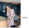 Spring Autumn Suit Dress Women 2 Piece Set Women Jacquard Dress Beading Straight Pencil Dress Short Jacket for Women Suits