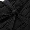 Warm Women's Puffy Quilted Hooded Long Cotton Coat Loose Solid Stand Collar Lace Up Zipper Overcoats Winter Lady Outwear