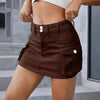 Streetwear Solid Color Cowboy Tight Skirts Women Pocket Design Sense Package Hip Slim Denim Mini Skirt Female Spring