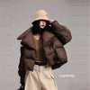 Lagabogy Winter Puffer Jacket Women Short 90% White Duck Down Coat Female Streetwear Warm Parkas Removable Sleeves Outwear