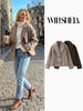 Women Solid Double Breasted Trench Jackets Vintage Lapel Neck Long Sleeves Female Chic Lady Outfits