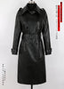 Spring Autumn Long Black Soft Faux Leather Trench Coat for Women Belt Double Breasted Elegant Overcoat 5xl 6xl