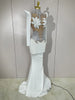 Sparkly Diamonds Pearl Black Sexy See Through Mesh Long Dress Women Wedding Evening Birthday Party Stage Photoshoot Dress