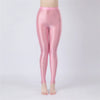 Sexy Women Thin Sheer See Through Pants Elastic Sexy Tight Silk Shiny Pencil Pant Oil Glossy Candy Color Yoga Leggings