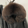 Oftbuy Winter Real Fox Fur Collar Coat Women Duck Down Jacket Female PU Leather Belted Hooded Warm Duck Down Parka Outerwear