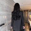 Black High-grade Rhinestone Small Suit Jacket Female Coats Spring Autumn Double-breasted Loose Casual Blazer Tops