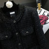 Women's Short Jacket Spring Autumn High-grade Tweed Lady Casual Outerwear Solid Single Breasted Ladies High-Quality Coat