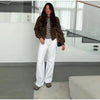 Vintage Cropped Women's Bomber Jacket Coat Faux Suede Stand Collar Short Outerwear High Street Female Casual Work Outfit