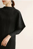 Pleated Half High Collar Batwing Sleeve Women's Dress Chic Elastic Loose Casual Famale Clothes 2DB4324
