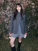 Women Irregular Plaid Blazer Jacket Stand Collar Full Sleeve Split Loose Short Jackets Lady Daily Commute Outwears