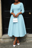 Women Twist Length Sleeve O-neck Big Swing Retro Dress Autumn Vintage Vestidos Even Party Cocktail Dresses