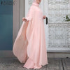 Women Chiffon Abaya Eid Mubarek Muslim Dresses Robe Long Sleeve Hijab Vestidos Abayas For Women Isamic Clothing