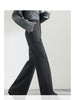 Wool Blend Flare Pants Women Winter Thick Warm Trousers High Waist Office Lady Casual Pants 144K57322