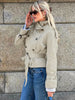 Spring Autumn With Belt Trench Coat Women Stand Collar Double Breasted Jacket Coat Long Sleeve Street Windbreaker Coat