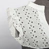 Vintage Hollow Out Maxi VestidosLong Puff Sleeve Dress Women Autumn WaitedRobe Stand Collar Button Dresses