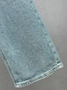 Rhinestone Pendant Design High Waist Wash Jeans Women's Spring Loose All-Match Straight-Leg Pants Female