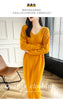 100% Merino Wool Women Long Dress Sweater V-Neck Pullover Long Dress Versatile Cashmere Knitwear Bottoming Clothing