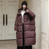 Women 90% White Duck Down Jacket With Hooded Loose Oversize Long Puffer Coat Autumn Winter Warm Outwear Female Parkas