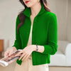 Knitted Cardigan Jacket Women Clothing Spring Winter Half High Collar Outerwear Sweater Female Casual Ladies Tops