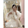 Temperament Coat Cape Shawl Two on Winter Ladies' Butterfly Bow Solid Color Medium Long Collar Coat for Women