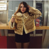 Retro Faux Fur Short Coat Women Elegant Casual Plush Lapel Single Breasted Coats Female Winter Classic Chic Street Outwear