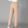 Women Winter Warm Down Cotton Pants Padded Quilted Trousers Elastic Waist Casual Trousers