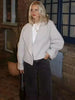 Autumn Grey Woolen Short Overcoats Elegant Female Lapel Full Sleeves Cropped Jacket Lady Commute High Street Outerwear